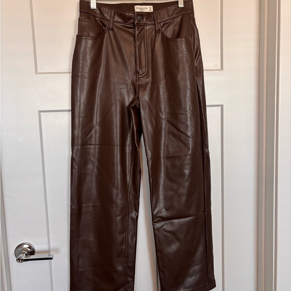 Abercrombie & Fitch Brown Vegan Leather Pants